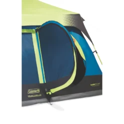 Coleman 10-Person Dark Room Instant Cabin Tent With Rainfly 12 Coleman 10-Person Dark Room Instant Cabin Tent With Rainfly -Coleman 2000032730 coleman dark room tent 10p hinge door green turquoise detail 1