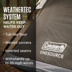 Coleman OneSource™ Rechargeable 6-Person Camping Dome Tent With Airflow System & LED Lighting 16 Coleman OneSource™ Rechargeable 6-Person Camping Dome Tent With Airflow System & LED Lighting -Coleman 2000035457 OneSource ATF 6 1 1