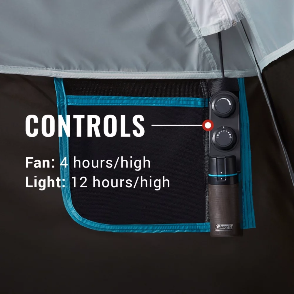 Coleman OneSource™ Rechargeable 6-Person Camping Dome Tent With Airflow System & LED Lighting 9 Coleman OneSource™ Rechargeable 6-Person Camping Dome Tent With Airflow System & LED Lighting - Image 7