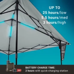 Coleman OneSource™ 10 X 10 Canopy Shelter With LED Lighting & Rechargeable Battery 12 Coleman OneSource™ 10 X 10 Canopy Shelter With LED Lighting & Rechargeable Battery -Coleman 2000035460 OneSource ATF 4 1