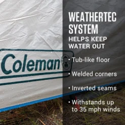 Coleman 4-Person Cabin Tent With Screened Porch, Evergreen -Coleman 2000035607 Congaree ATF 3 1 2