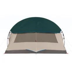 Coleman 4-Person Cabin Tent With Enclosed Weatherproof Screened Porch, Evergreen -Coleman 2000035608 Coleman 2020 US FlyOn StraightOn Back WindowClosed RET 1
