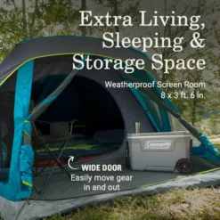 Coleman Skydome™ 4-Person Screen Room Camping Tent With Dark Room™ Technology -Coleman 2155782 ATF4