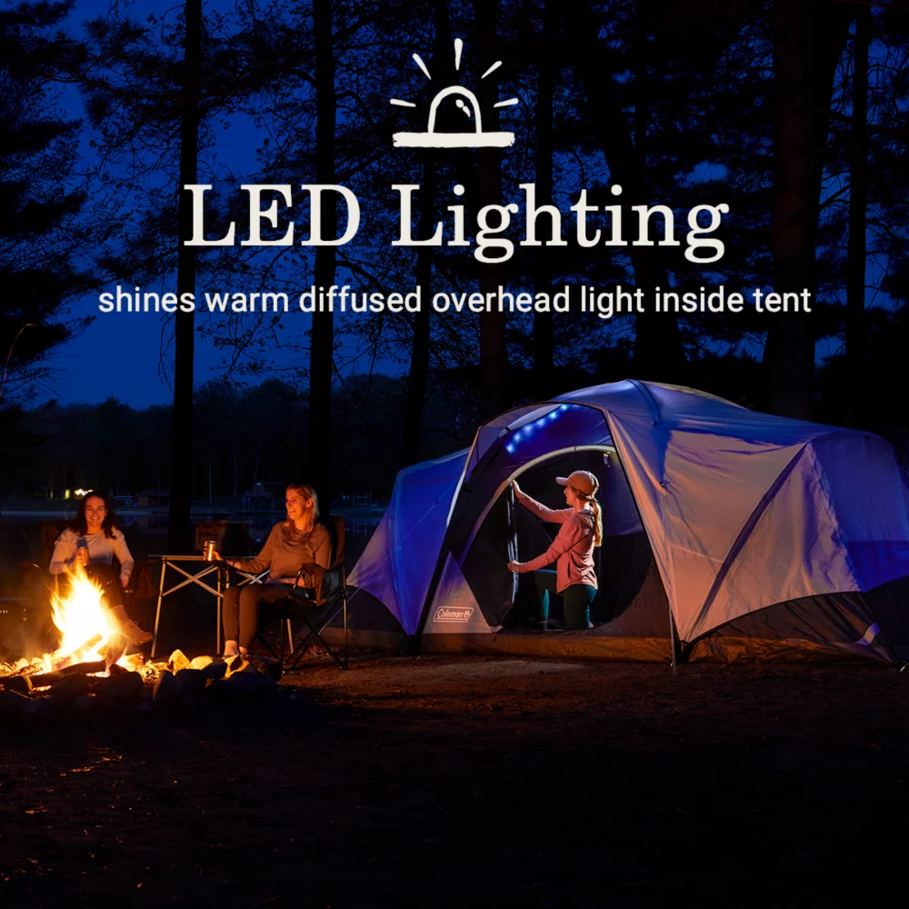 Coleman Skydome™ XL 8-Person Camping Tent With LED Lighting 4 Coleman Skydome™ XL 8-Person Camping Tent With LED Lighting - Image 2