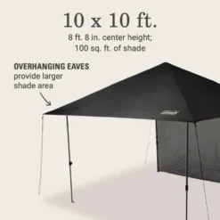 Coleman OASIS™ Lite 10 X 10 Canopy With Sun Wall -Coleman 2156421 OasisLite10x10CanopySunWallBlack ATF5