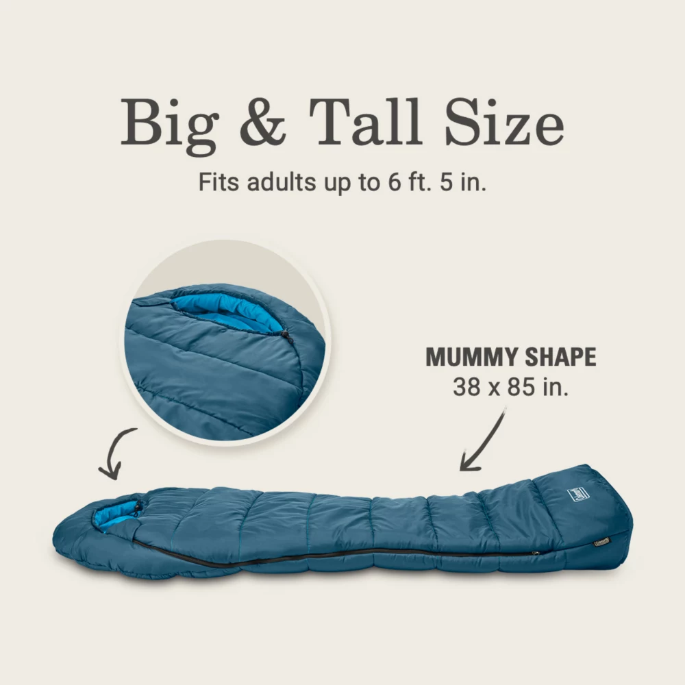 Coleman Tidelands™ 30° Big & Tall Mummy Sleeping Bag 7 Coleman Tidelands™ 30° Big & Tall Mummy Sleeping Bag - Image 5