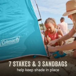 Coleman Skyshade™ Small Compact Beach Shade, Caribbean Sea -Coleman Coleman 2000037508 Skyshade CaribbeanSea ATF5