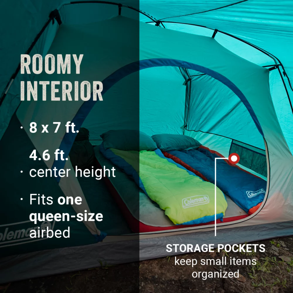 Coleman Skydome™ 4-Person Camping Tent With Full-Fly Vestibule, Evergreen 8 Coleman Skydome™ 4-Person Camping Tent With Full-Fly Vestibule, Evergreen - Image 6