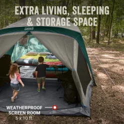 Coleman Skylodge™ 12-Person Camping Tent With Screen Room, Evergreen 12 Coleman Skylodge™ 12-Person Camping Tent With Screen Room, Evergreen -Coleman Coleman 2000037538 Skylodge ScreenRoom 12P ATF3