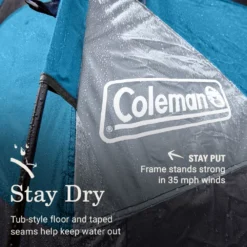 Coleman® Camp Burst™ 4-Person Camping Tent 11 Coleman® Camp Burst™ 4-Person Camping Tent -Coleman Coleman CampBurstTents 4P ScubaBlue ATF3